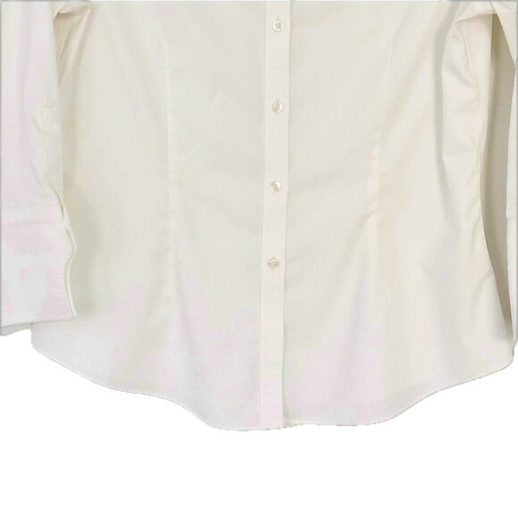 Brooks Brothers Womens Sz 8 Wrinkle-Free White Button-Down Blouse Shirt EUC - Picture 4 of 7